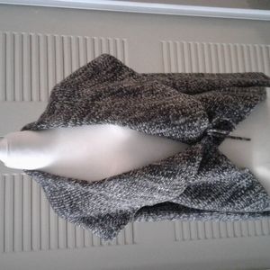 John Paul Richard Gray and White Front Tie Sweater